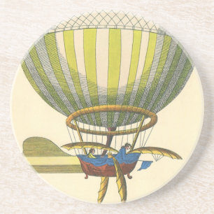 Vintage Science Fiction Steampunk Hot Air Balloon Coaster