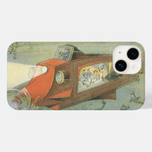 Vintage Science Fiction Steampunk Submarine in Sea Case-Mate iPhone 14 Case