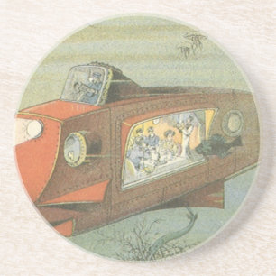 Vintage Science Fiction Steampunk Submarine in Sea Coaster