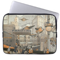 Vintage Science Fiction Urban Paris, Steam Punk