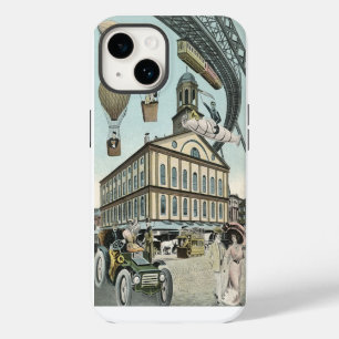 Vintage Science Fiction, Victorian Steam Punk City iPhone 14 Case