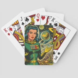 Vintage Science Fiction Woman Comics Playing Cards