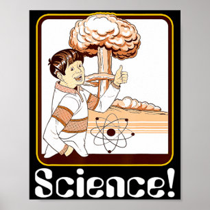 Vintage Science Gift Funny Atomic Bomb Retro Nerd Poster