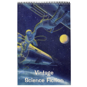 Vintage SciFi Illustrations, Retro Science Fiction Calendar