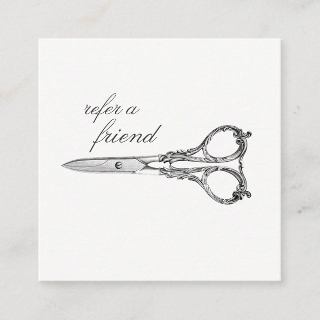Vintage Scissors Referral Salon Client Cards (Front)