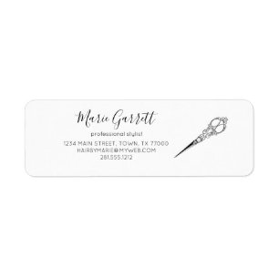 Vintage Scissors Salon Business Address Label Return Address Label