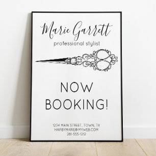 Vintage Scissors Salon Business Poster