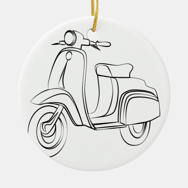 Vintage Scooter Ceramic Ornament (Front)
