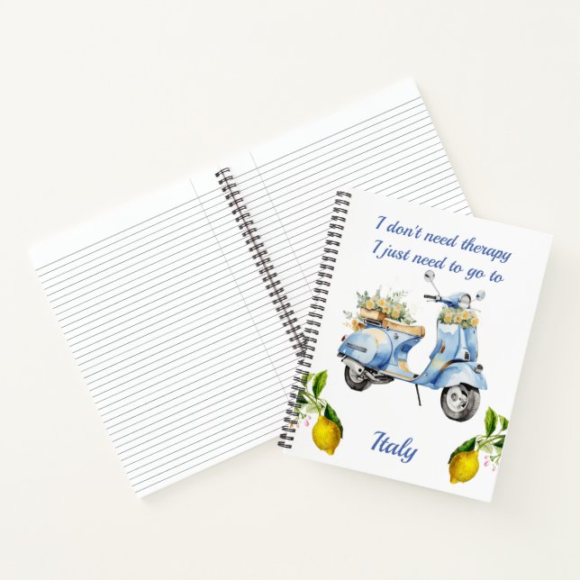 Vintage Scooter Italy Lemons  Notebook (Inside)