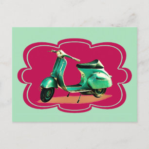Vintage Scooter Vintage Colours Postcard