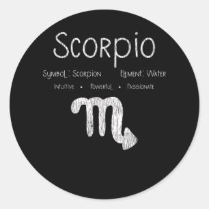 Vintage Scorpio Star Sign Horoscope Birthday Gift Classic Round Sticker