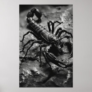 Vintage Scorpion Black and White Poster