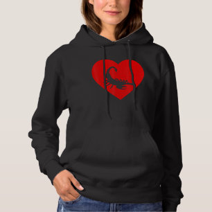 Vintage Scorpion Red Heart Animal Valentines Day Hoodie