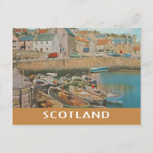 Vintage Scotland Crail Harbour Postcard
