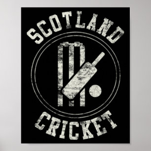 Vintage Scotland Cricket Logo Poster