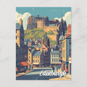 Vintage Scotland Edinburgh Castle Travel Postcard