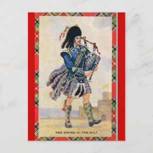 Vintage Scotland, Follow the Bagpipes Postcard