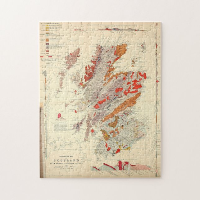 Vintage Scotland Geological Map (1865) Jigsaw Puzzle (Vertical)