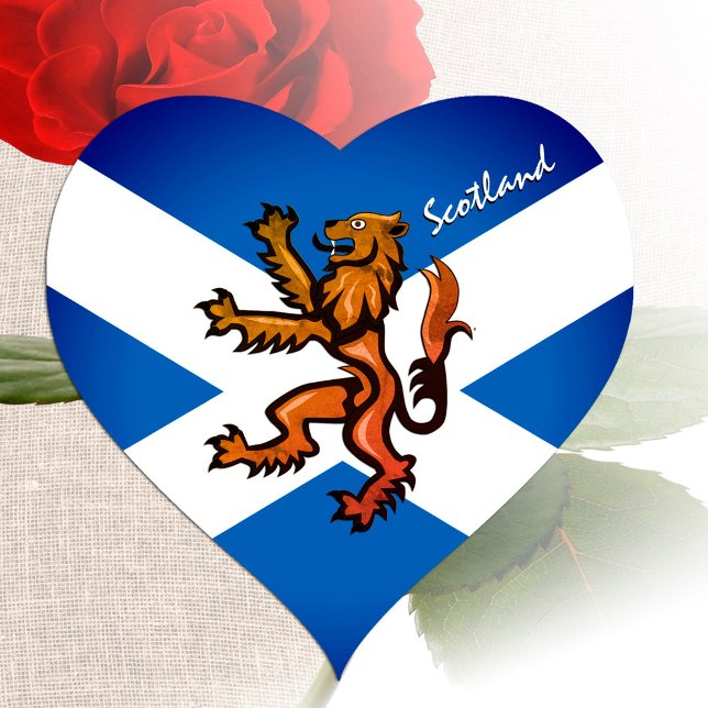 Vintage Scotland, Rampant, Patriotic Scottish Flag Heart Sticker (Creator Uploaded)