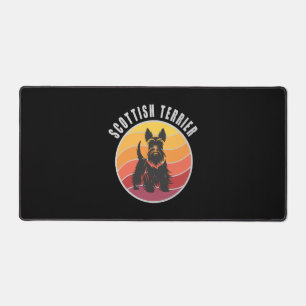 Vintage Scottish Terrier Sunset Desk Mat