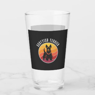 Vintage Scottish Terrier Sunset Glass