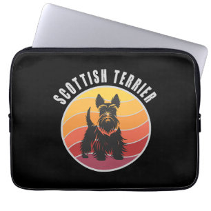 Vintage Scottish Terrier Sunset Laptop Sleeve