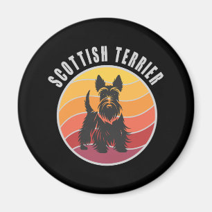 Vintage Scottish Terrier Sunset Magnet