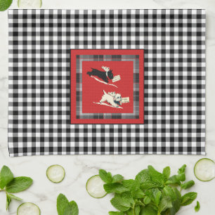 Vintage Scottish Terriers Scottie Dogs Christmas Tea Towel