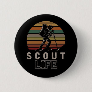 Vintage Scout Nature Camper Outdoor Hiker 6 Cm Round Badge