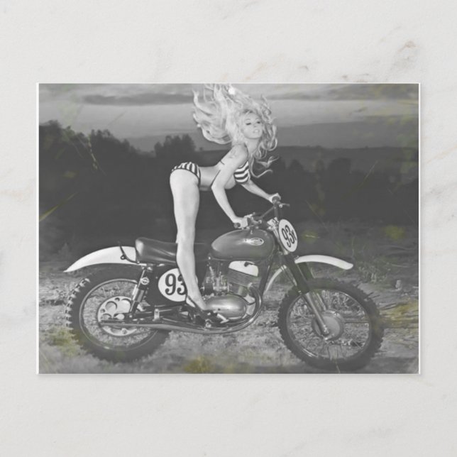 VINTAGE SCRAMBLER AND HOT MODEL. POSTCARD (Front)