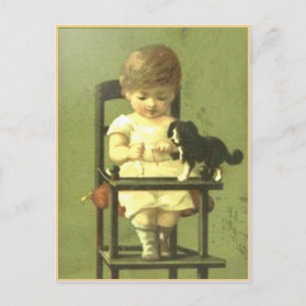 Vintage Scrap Book Postcard With Sweet Baby