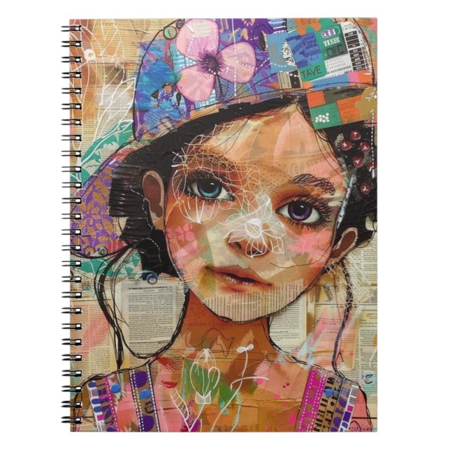 Vintage Scrapbook Collage Face (1) Notebook (Front)