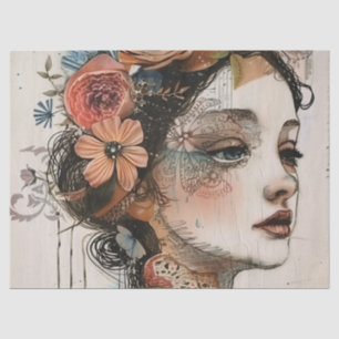 Vintage Scrapbook Collage Face (2) Tissue Paper