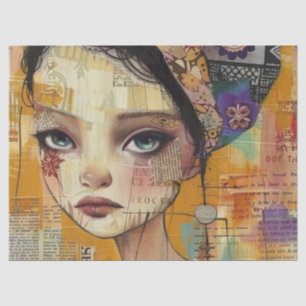 Vintage Scrapbook Collage Face (4) Tissue Paper