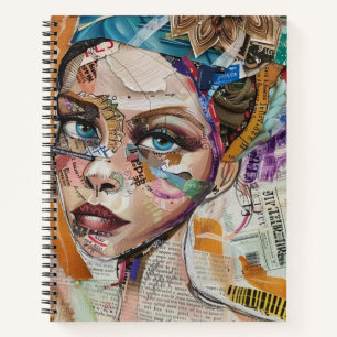 Vintage Scrapbook Collage Face (6) Notebook