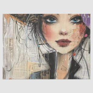 Vintage Scrapbook Collage Face (8) Tissue Paper