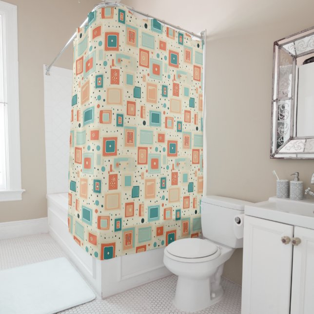 Vintage Scrapbook Pattern (2) Shower Curtain (In Situ)