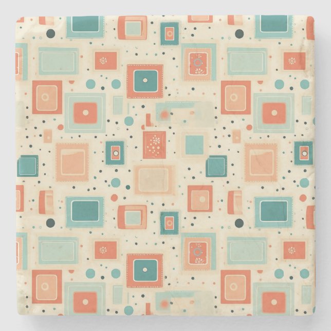 Vintage Scrapbook Pattern (2) Stone Coaster (Front)