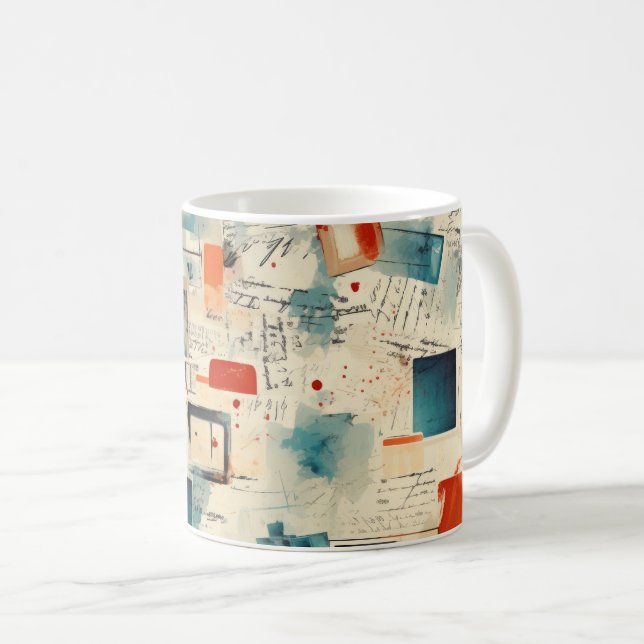 Vintage Scrapbook Pattern (3) Coffee Mug (Front Right)