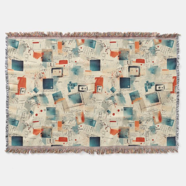 Vintage Scrapbook Pattern (3) Throw Blanket (Front)