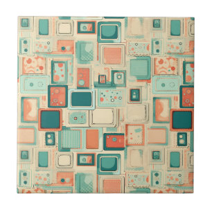 Vintage Scrapbook Pattern Ceramic Tile