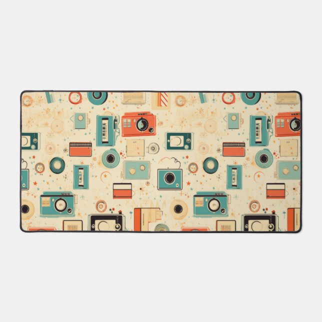 Vintage Scrapbook Pattern Desk Mat (Front)