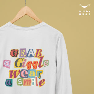 Vintage Scrapbook Typography Giggle Smile Simple T-Shirt