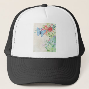 Vintage Scrapbook Watercolor Background Page Trucker Hat