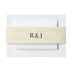 Vintage Scrapbook Wedding Invitation Belly Band