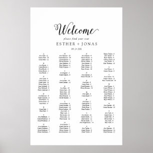 Vintage Script Alphabetical Seating Chart