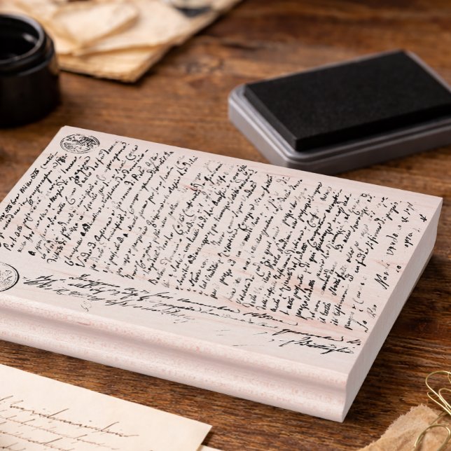 Vintage Script Background  Rubber Stamp (Collage Script Background Rubber Stamp)