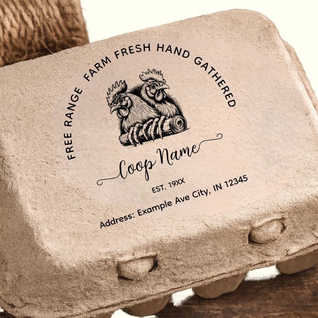 Vintage Script Chicken Egg Carton Stamp (Creator Uploaded)