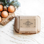 Vintage Script Decorative Ornament Egg Carton<br><div class="desc">Enrich you farmhouse business with custom egg carton labels with your own monogram and kraft background with decorative vintage script and borders. Check our store for more matching items and contact us if you have request for further customisation. This label is inspired by old farmhouse and tradition yet brings elegant...</div>