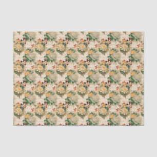 Vintage Script Floral Tissue Paper